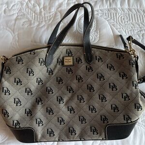 Dooney & Bourke Black and Tan Shoulder Bag